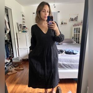 Madewell Light Spun V-Neck Midi Dress